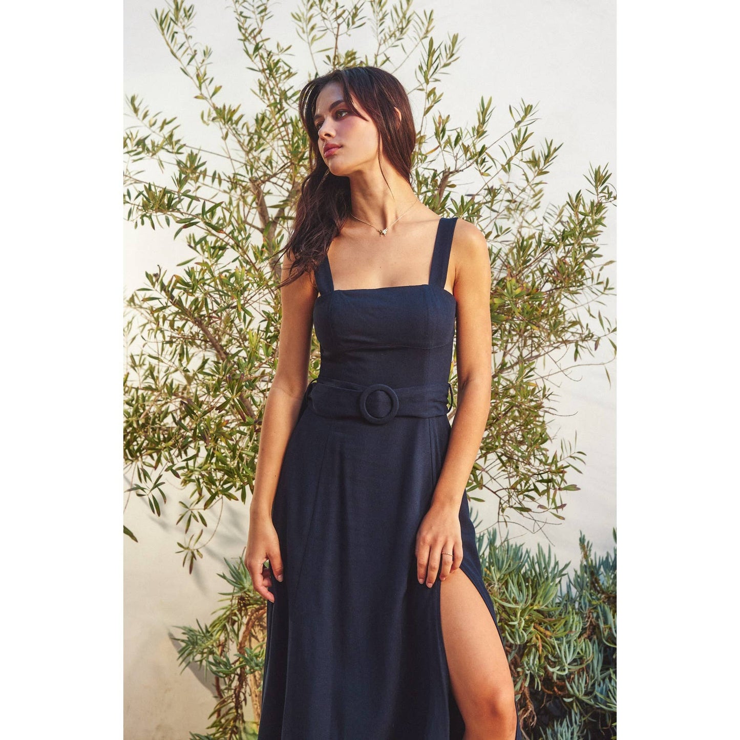 Buckle Midi Dress