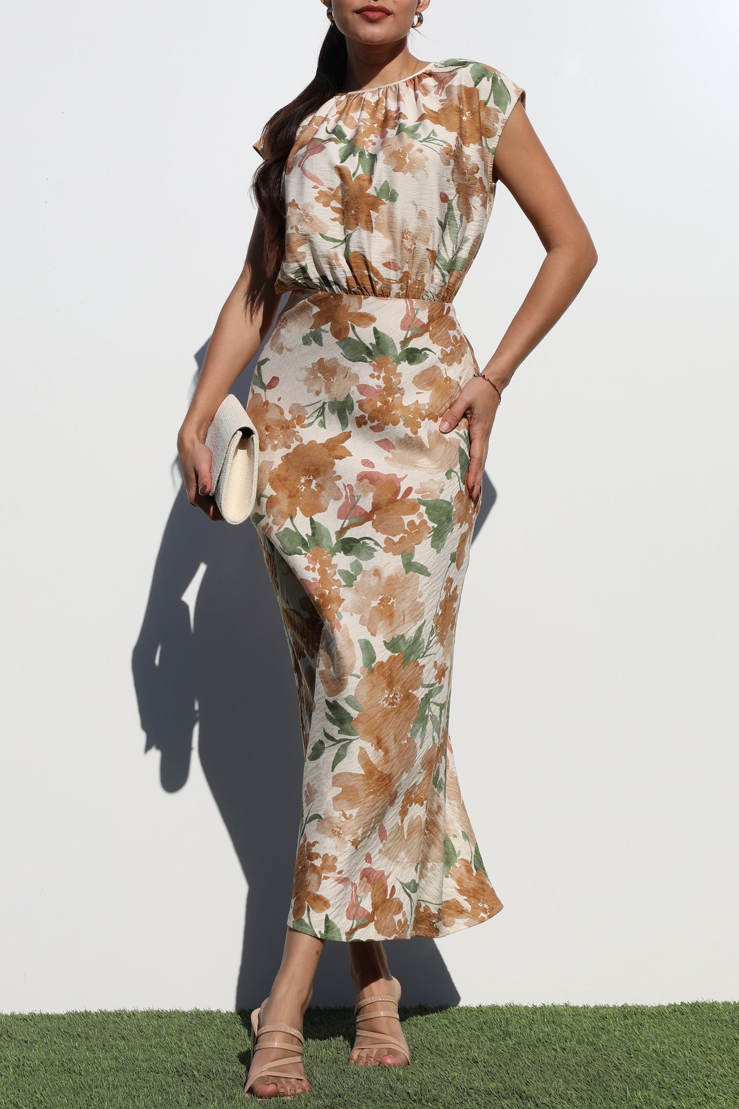 Mocha Floral Midi