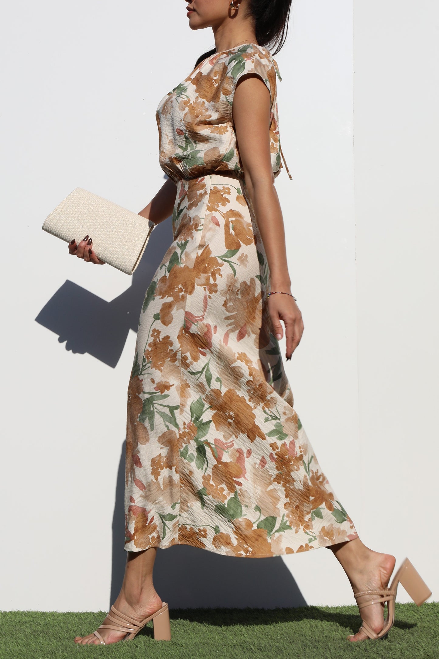 Mocha Floral Midi