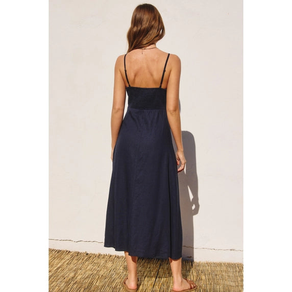 Button Front Midi Dress