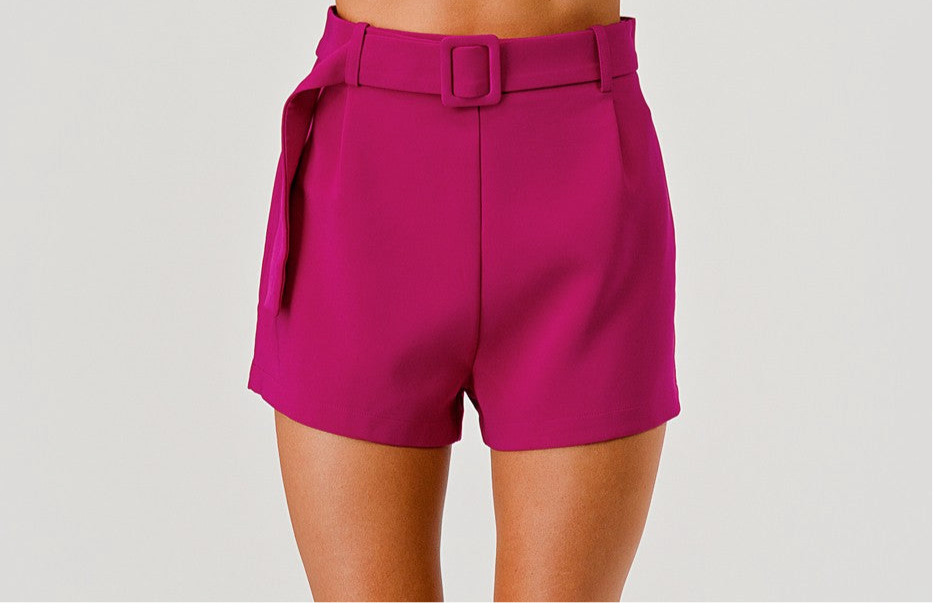 Square Buckle Dress Shorts