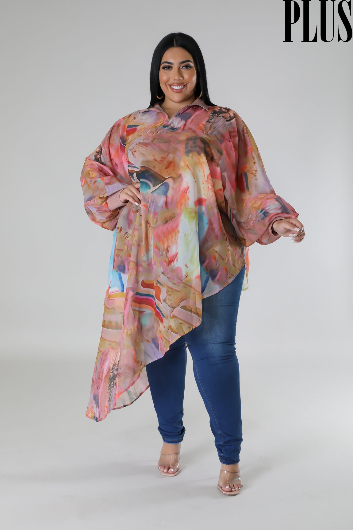 Chiffon Asymmetrical Hem Tunic