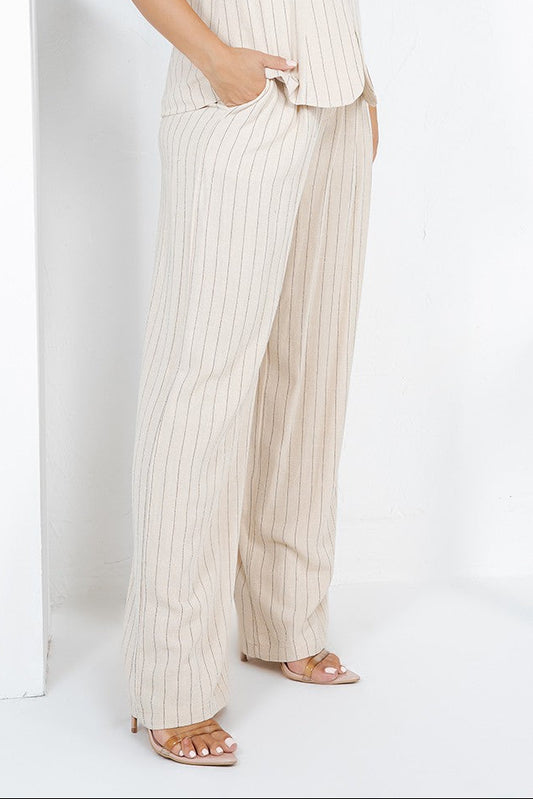 Beige Stripe Set - PANTS ONLY
