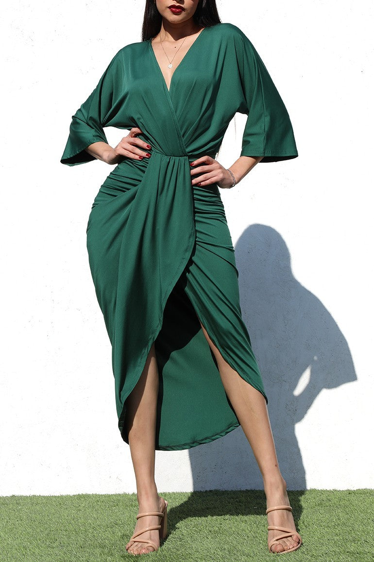 Green Venetian Midi Dress