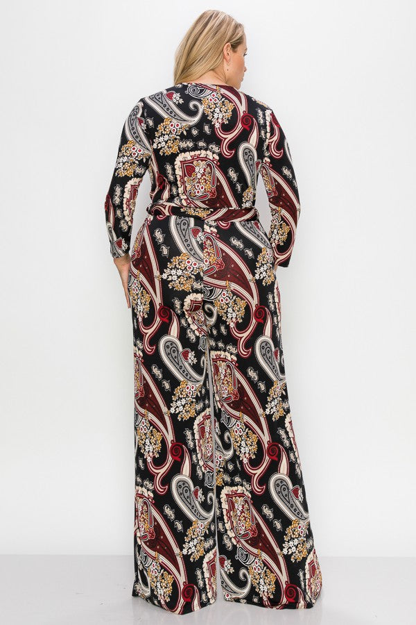 Wrap Paisley Jumpsuit