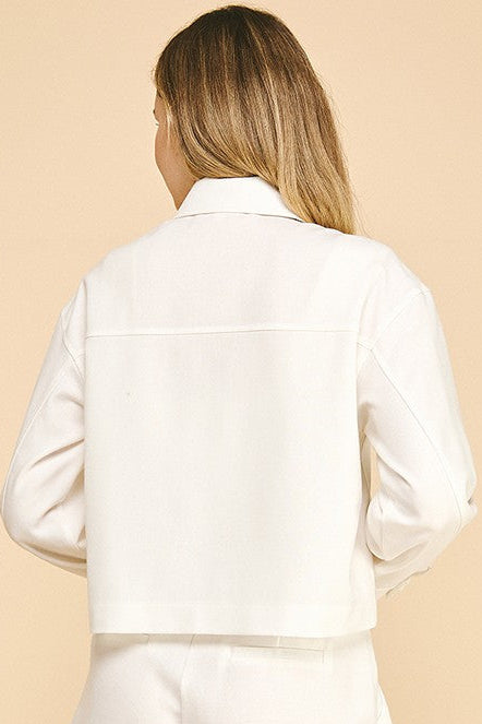 Linen Cropped Shacket