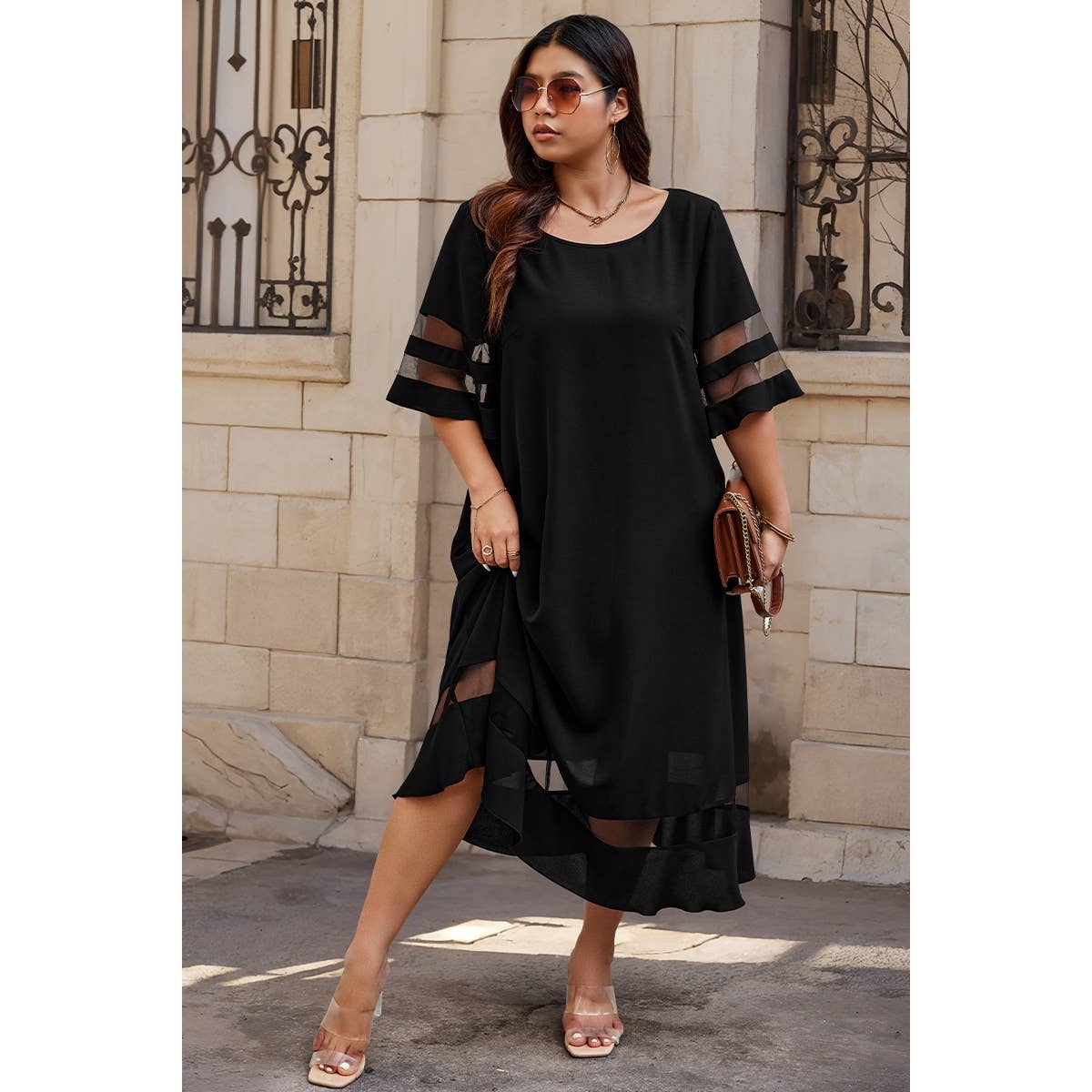 Mesh Splicing Dress