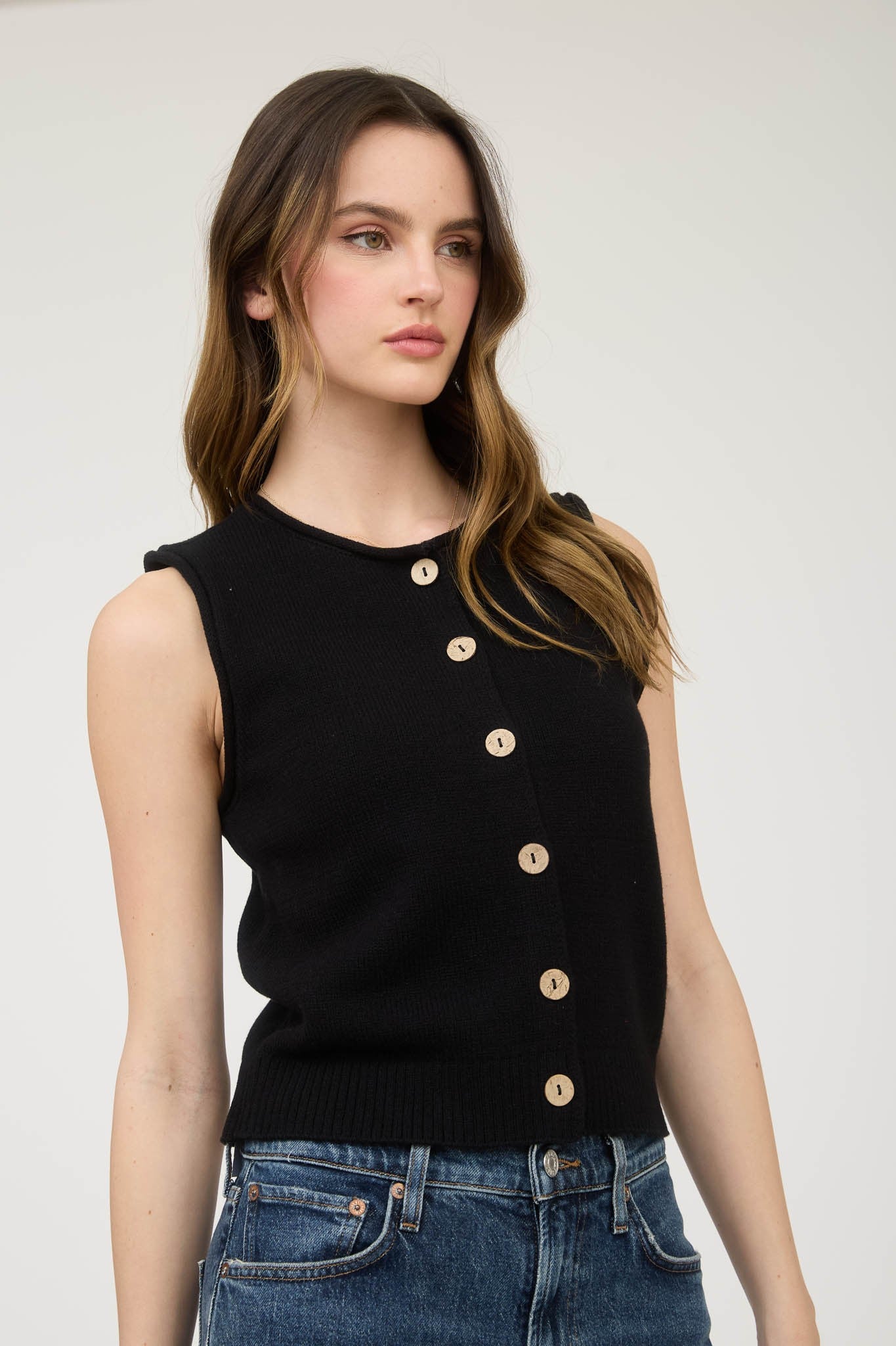 Raw Edge Button Down Cardi