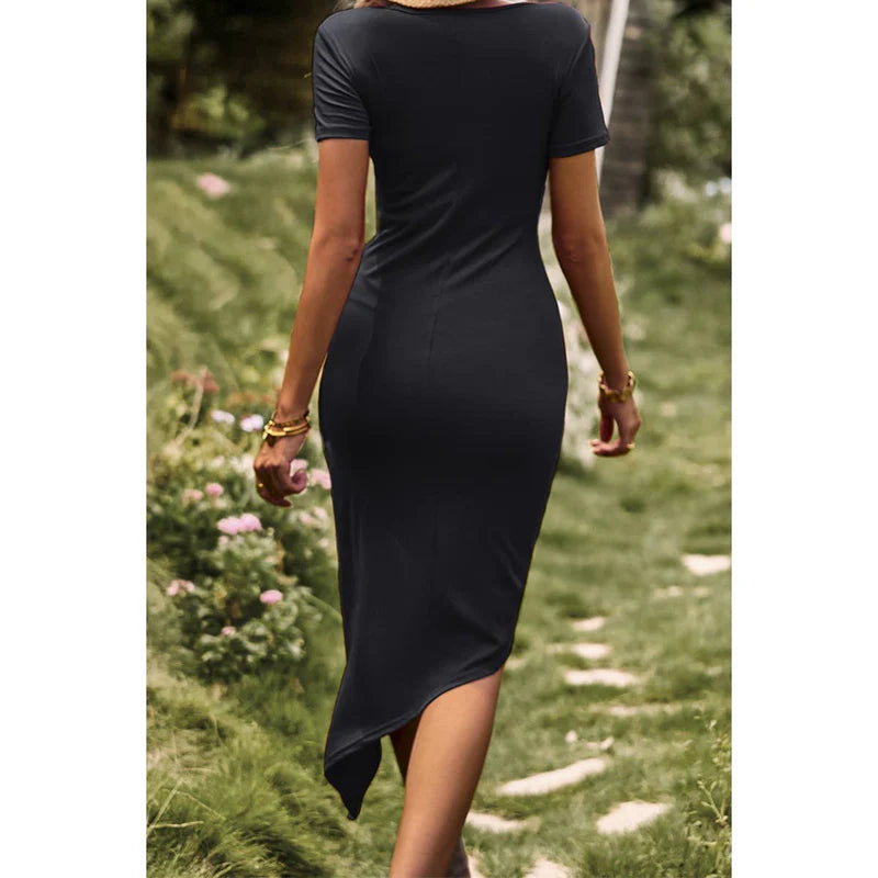 Black Twist Front Dress