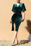 Hunter Green Velvet Dress