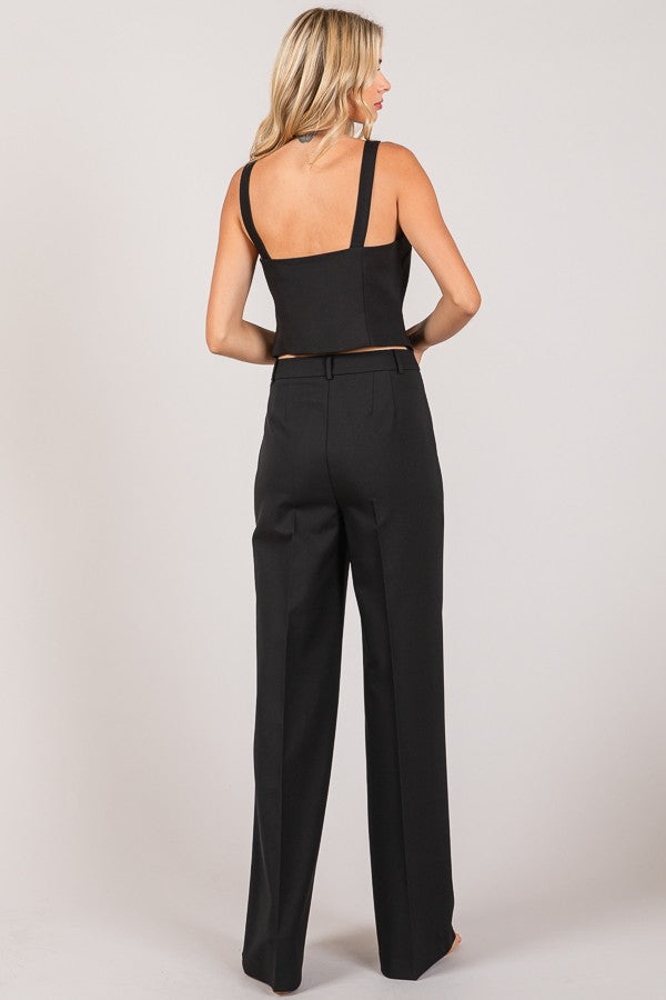 Black Button Set - Cami Vest