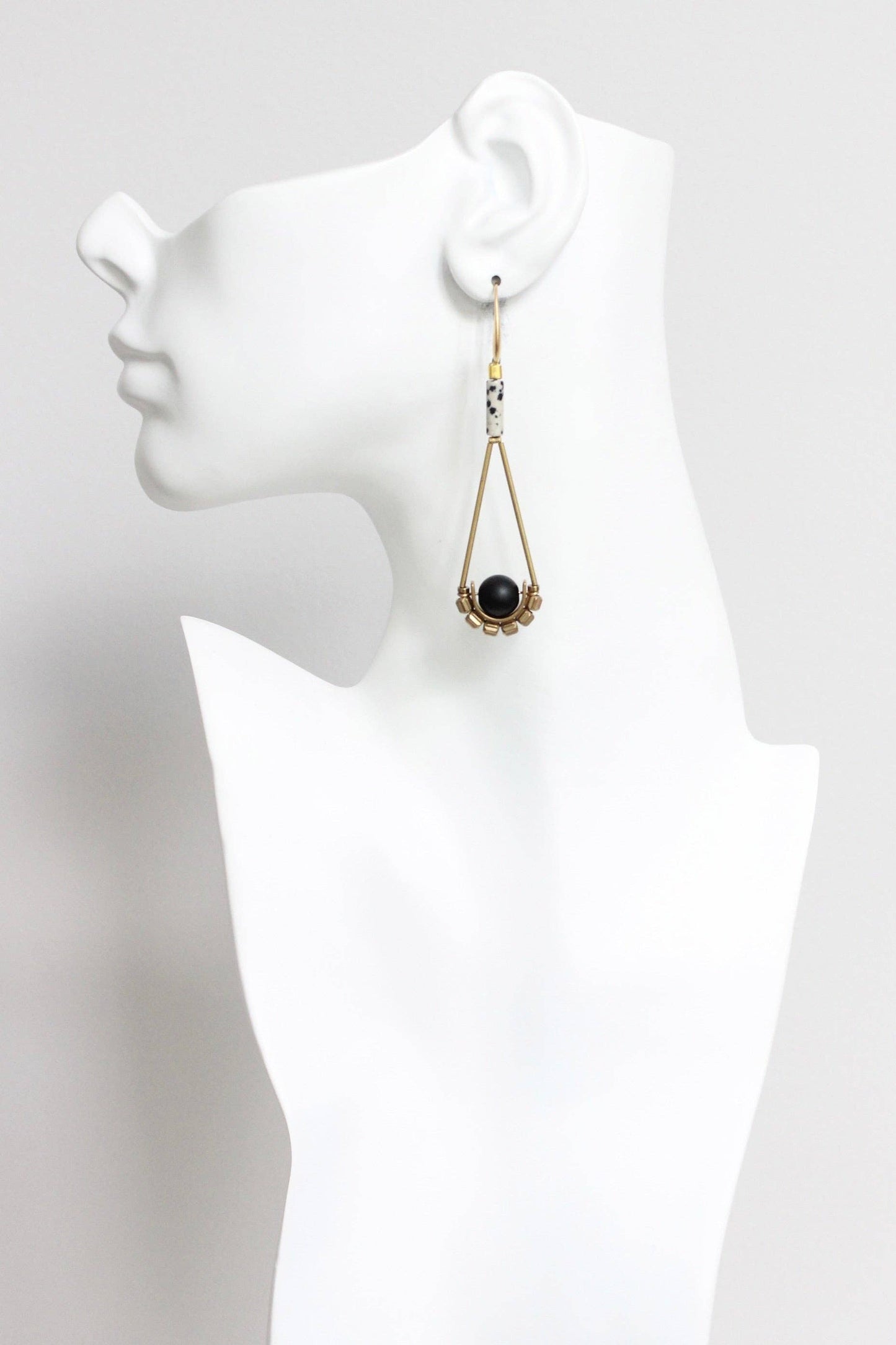 Dalmatian Jasper and Glass Earrings