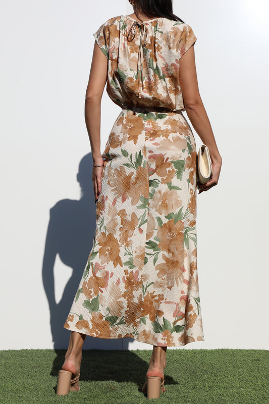 Mocha Floral Midi