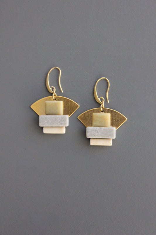 Geometric Serpentine Stone Earrings