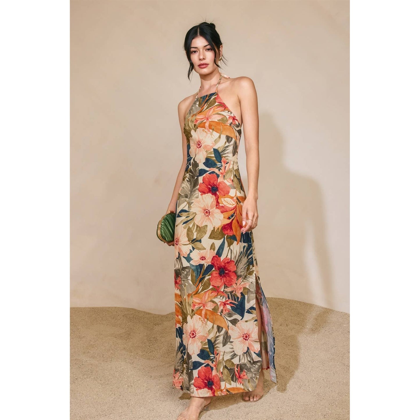 Floral Open Back Maxi Dress