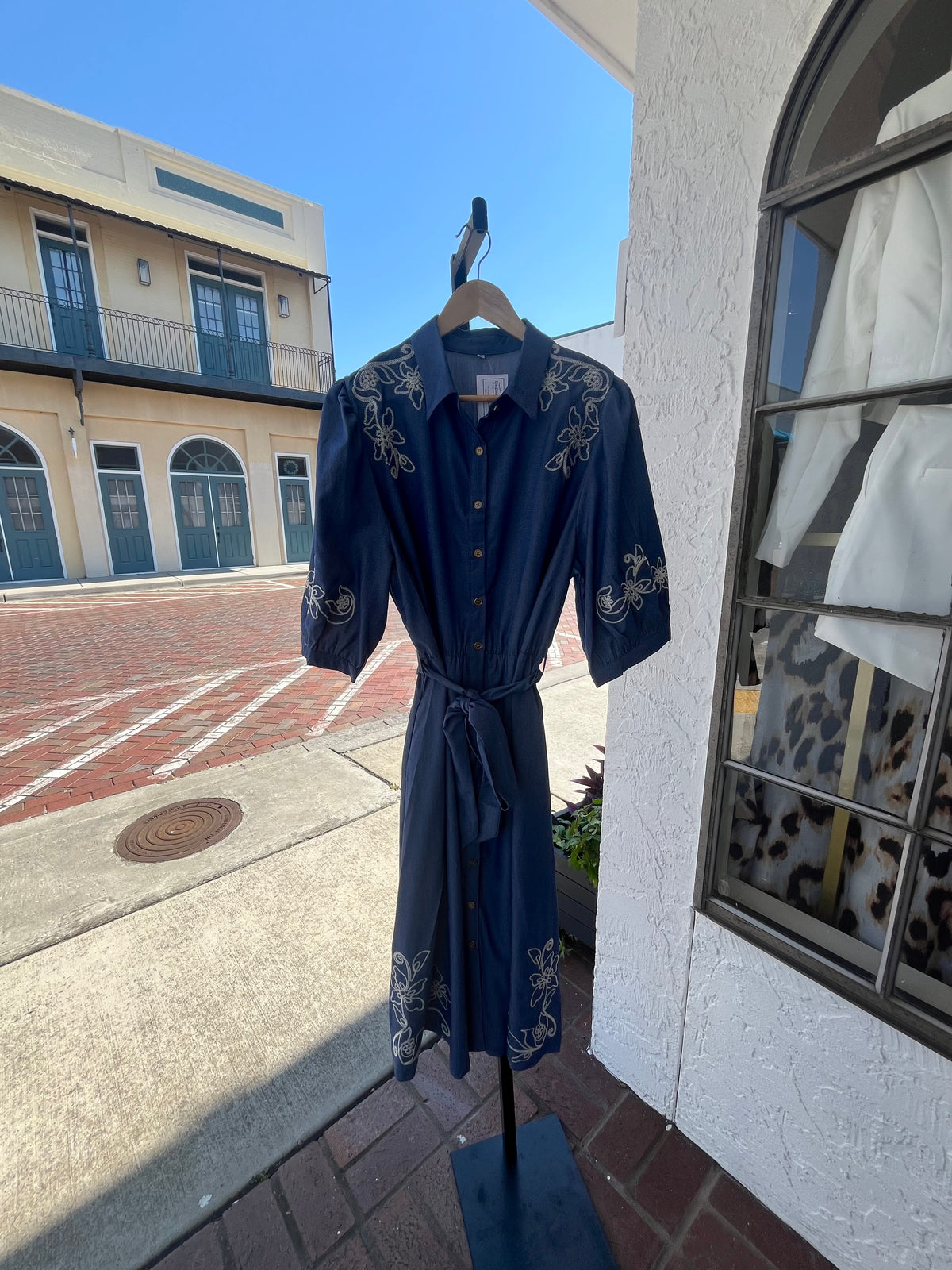 Plus Embroidery Midi Dress