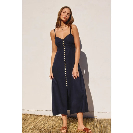 Button Front Midi Dress
