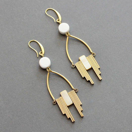 Magnesite and mother-of-pearls Earrings