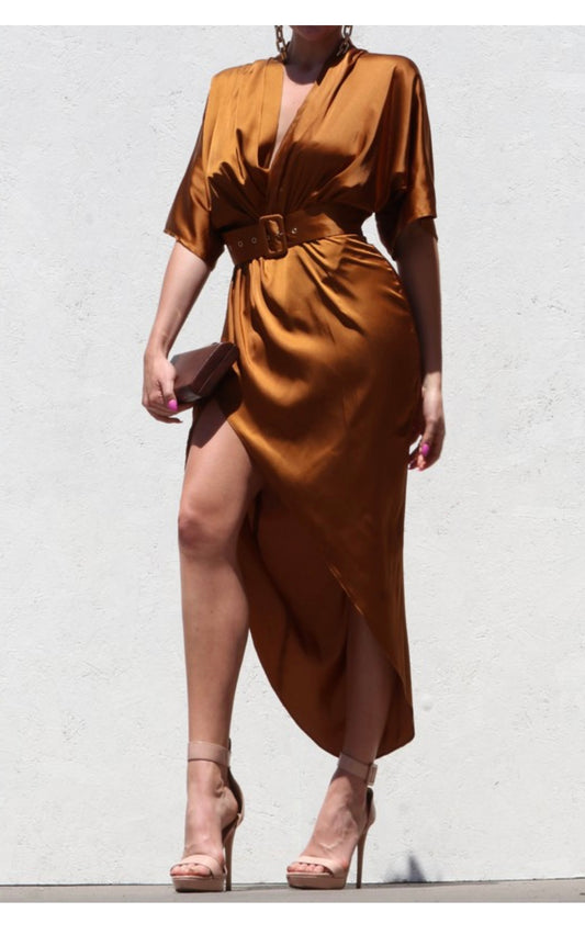 Espresso Satin Dress