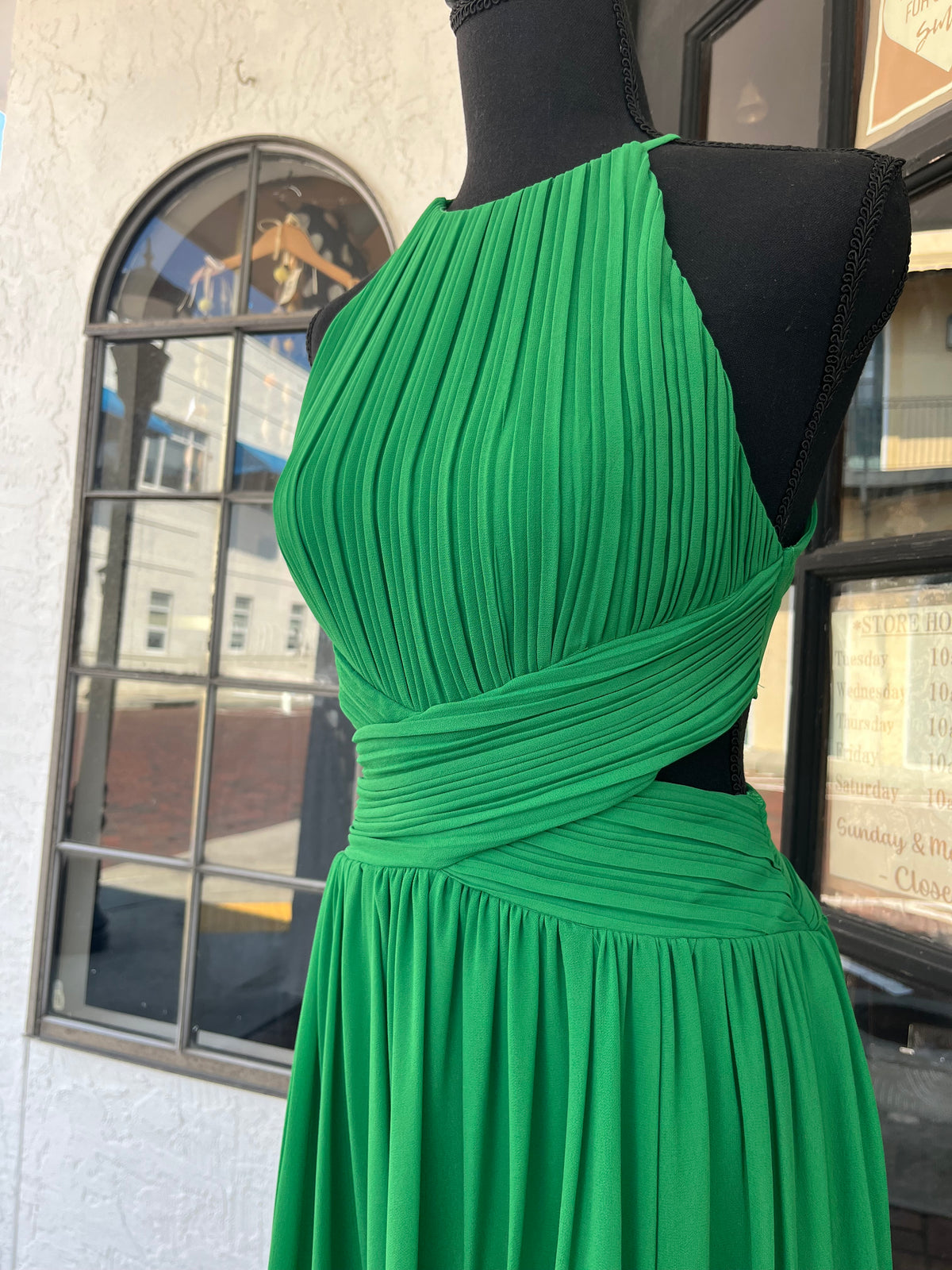 Pleated Woven Maxi Dress