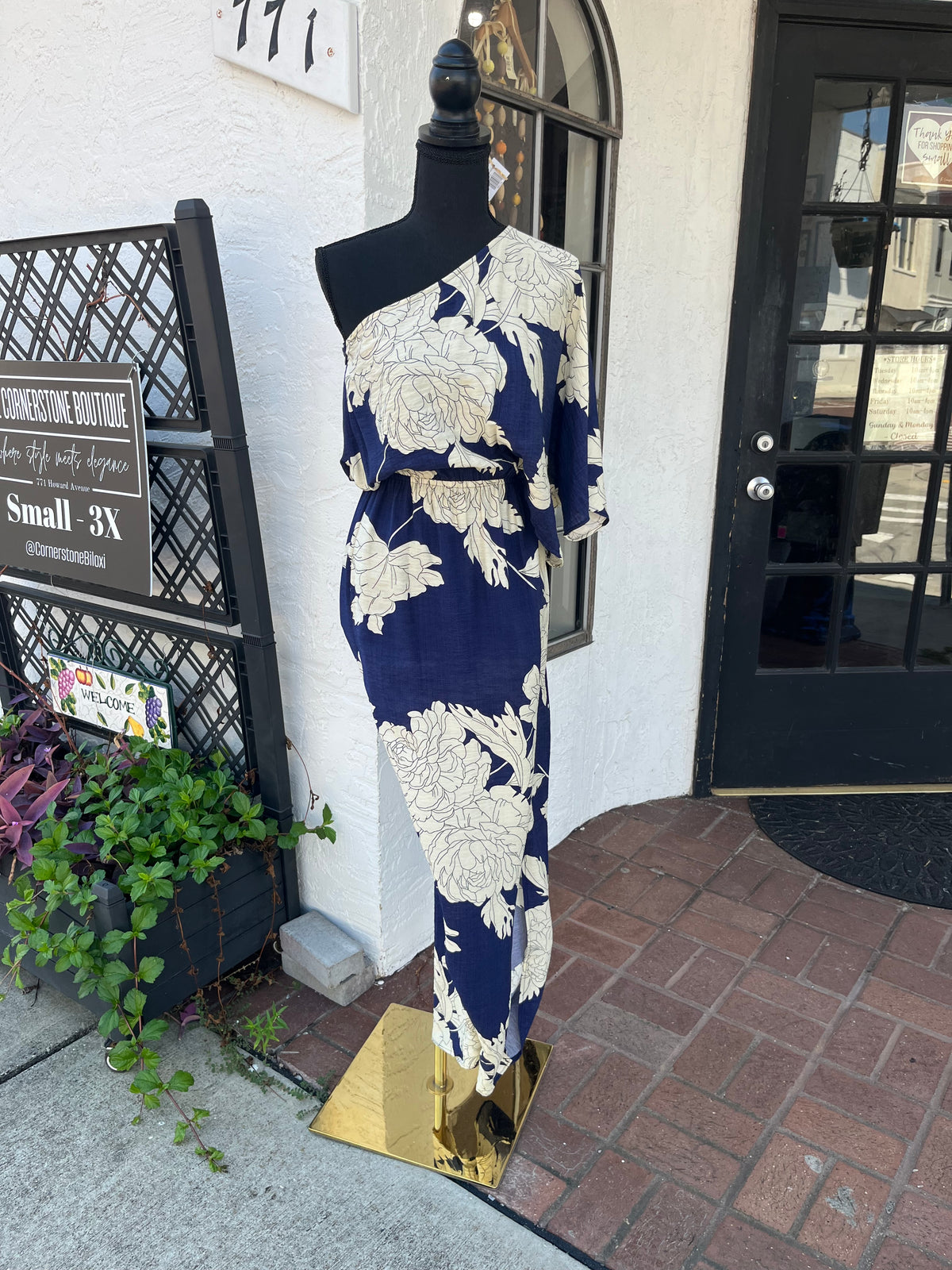 Woven Navy Maxi