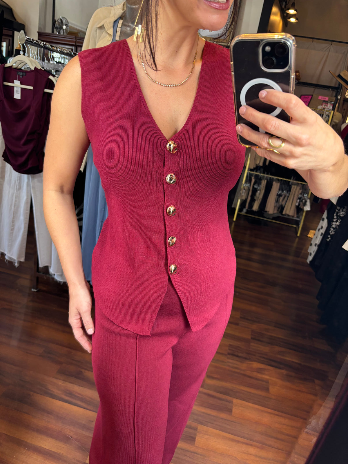 Red Gold Button Set - VEST ONLY