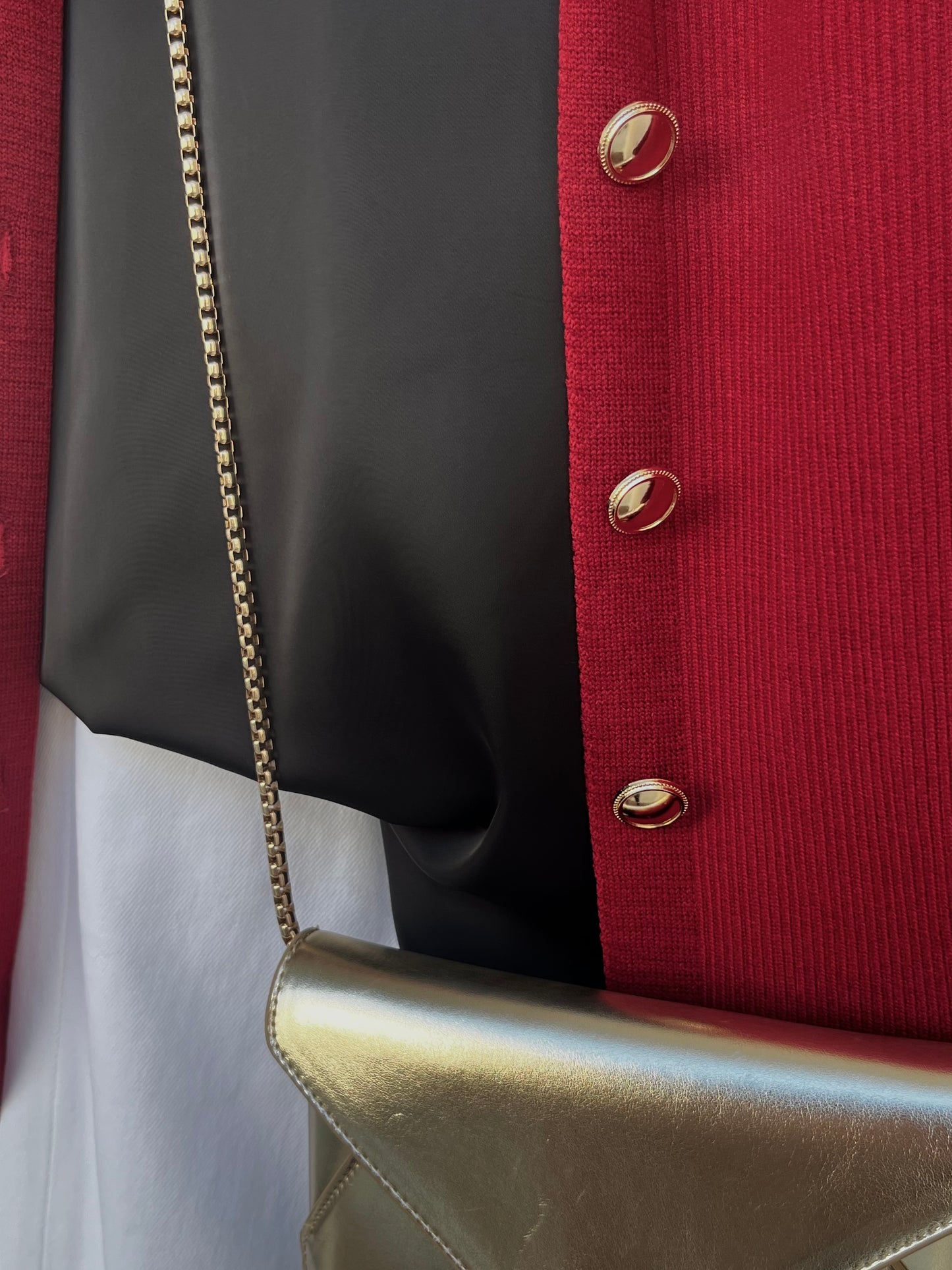 Deep Cranberry Button Sweater Dress