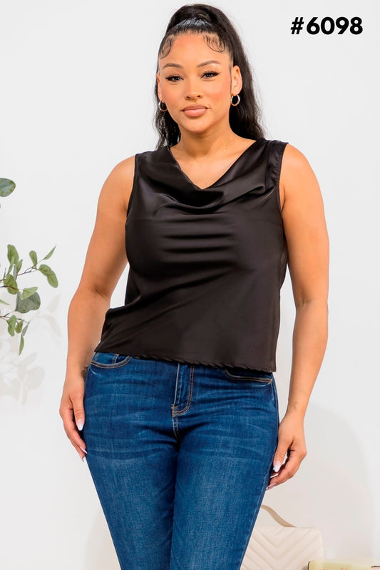 Sleeveless Satin Blouse
