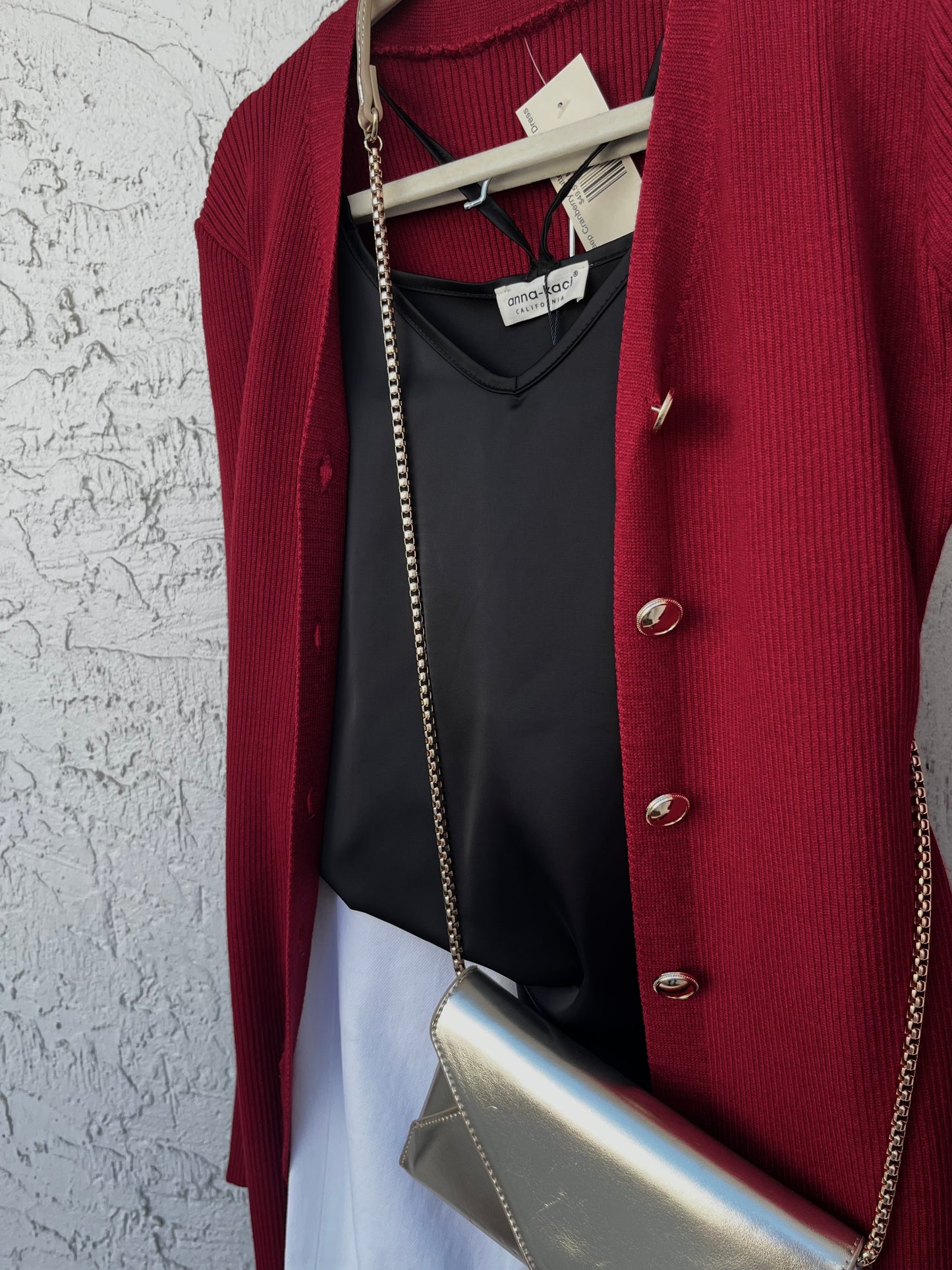 Deep Cranberry Button Sweater Dress