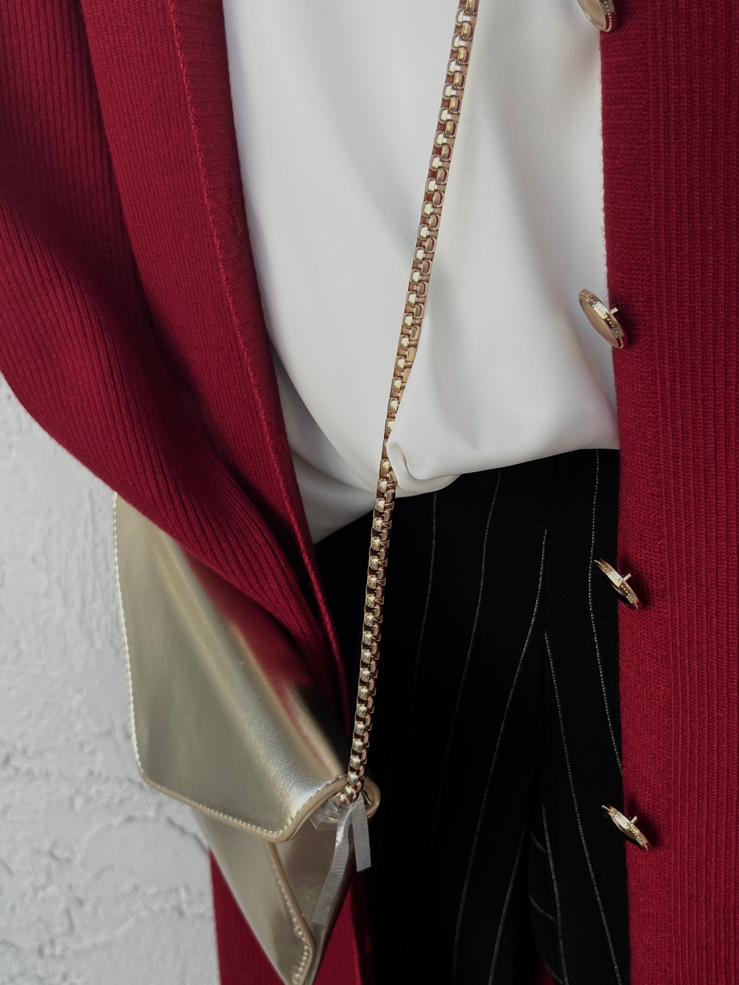 Deep Cranberry Button Sweater Dress