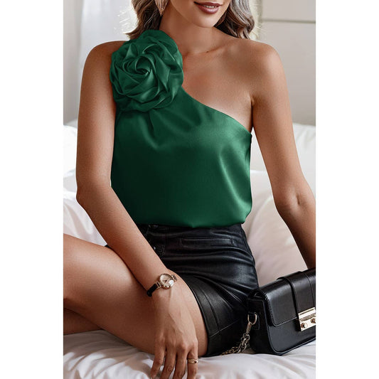 One Shoulder Flower Top