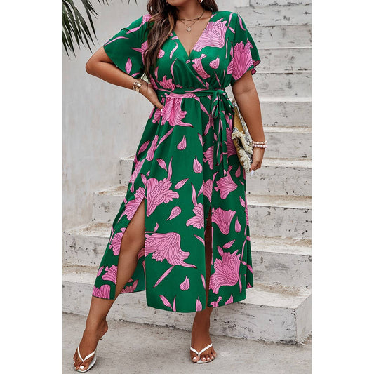 Floral Belted Midi