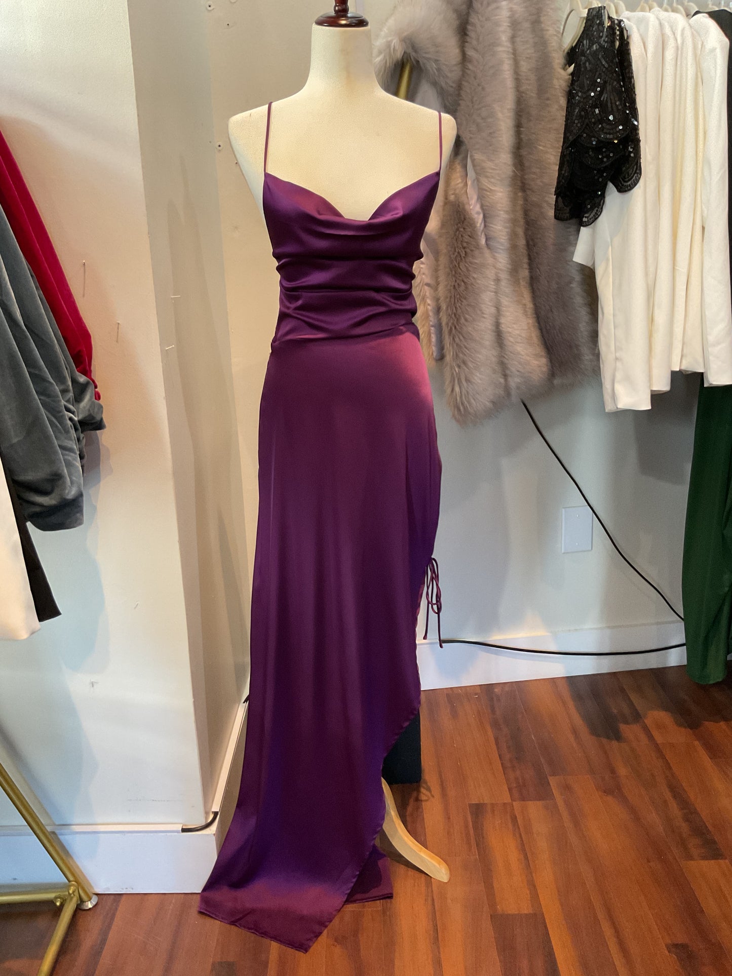 Purple Satin Dress