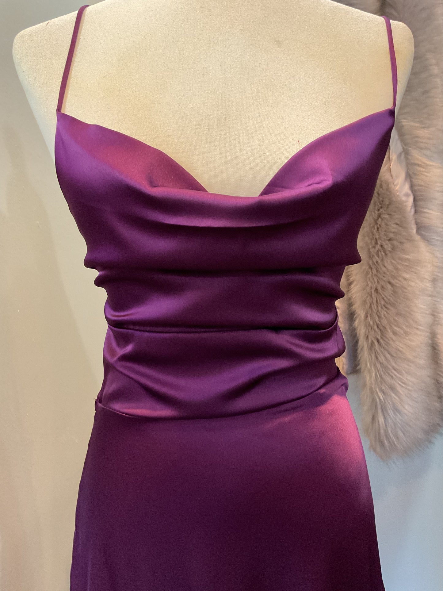Purple Satin Dress