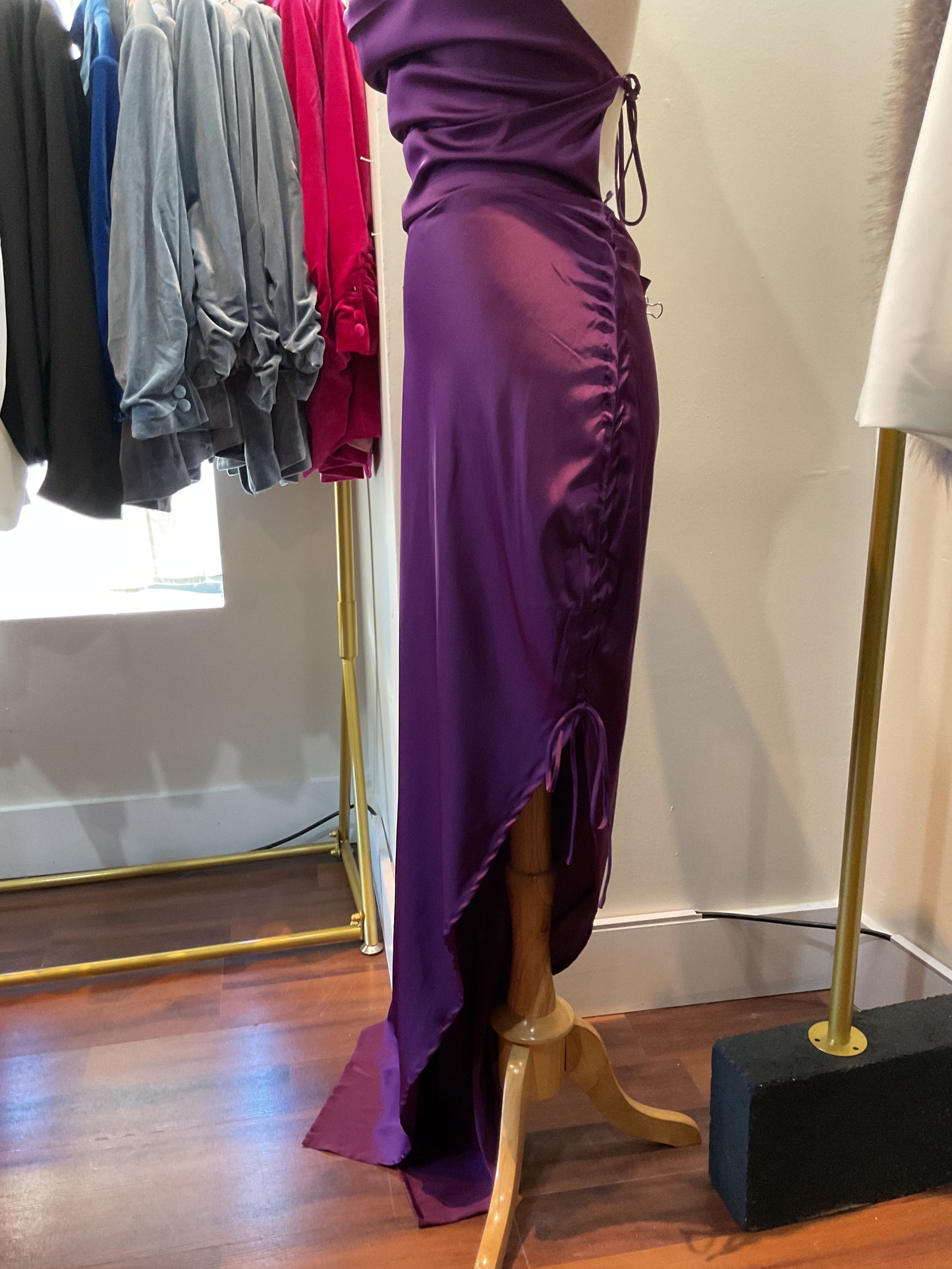 Purple Satin Dress