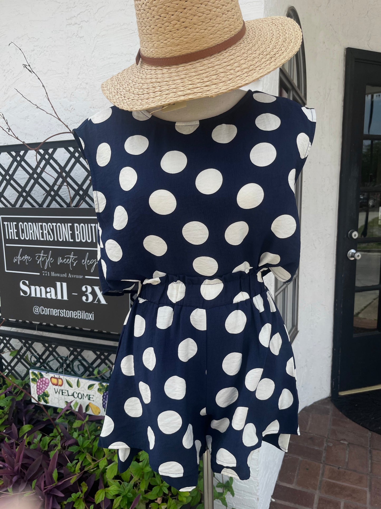 Navy Dot Set - SHORTS ONLY