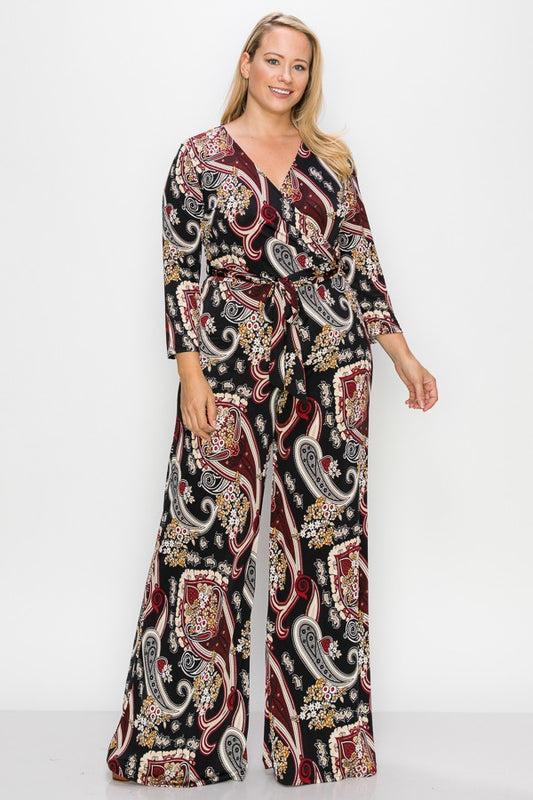 Wrap Paisley Jumpsuit