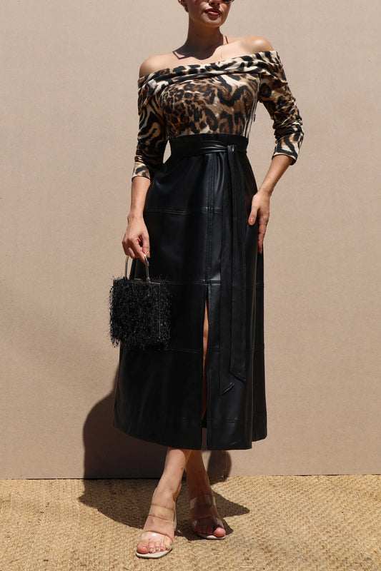 Leopard and Leather Dress