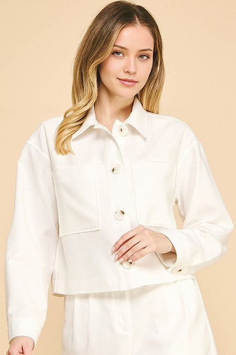 Linen Cropped Shacket