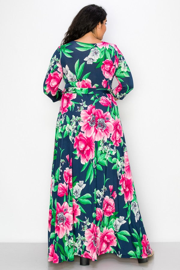 Navy and Fuchsia Maxi