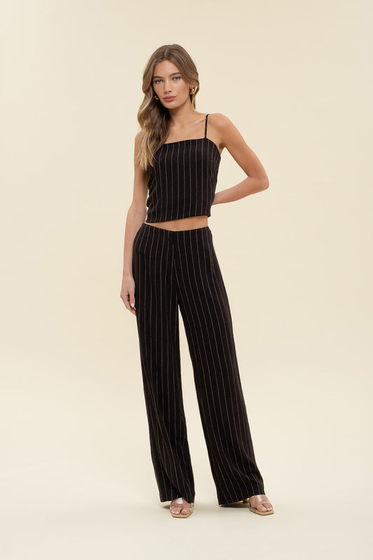 Pinstripe Linen Set - Pants