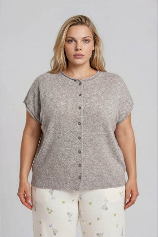 Plus Short Sleeve Cardigan