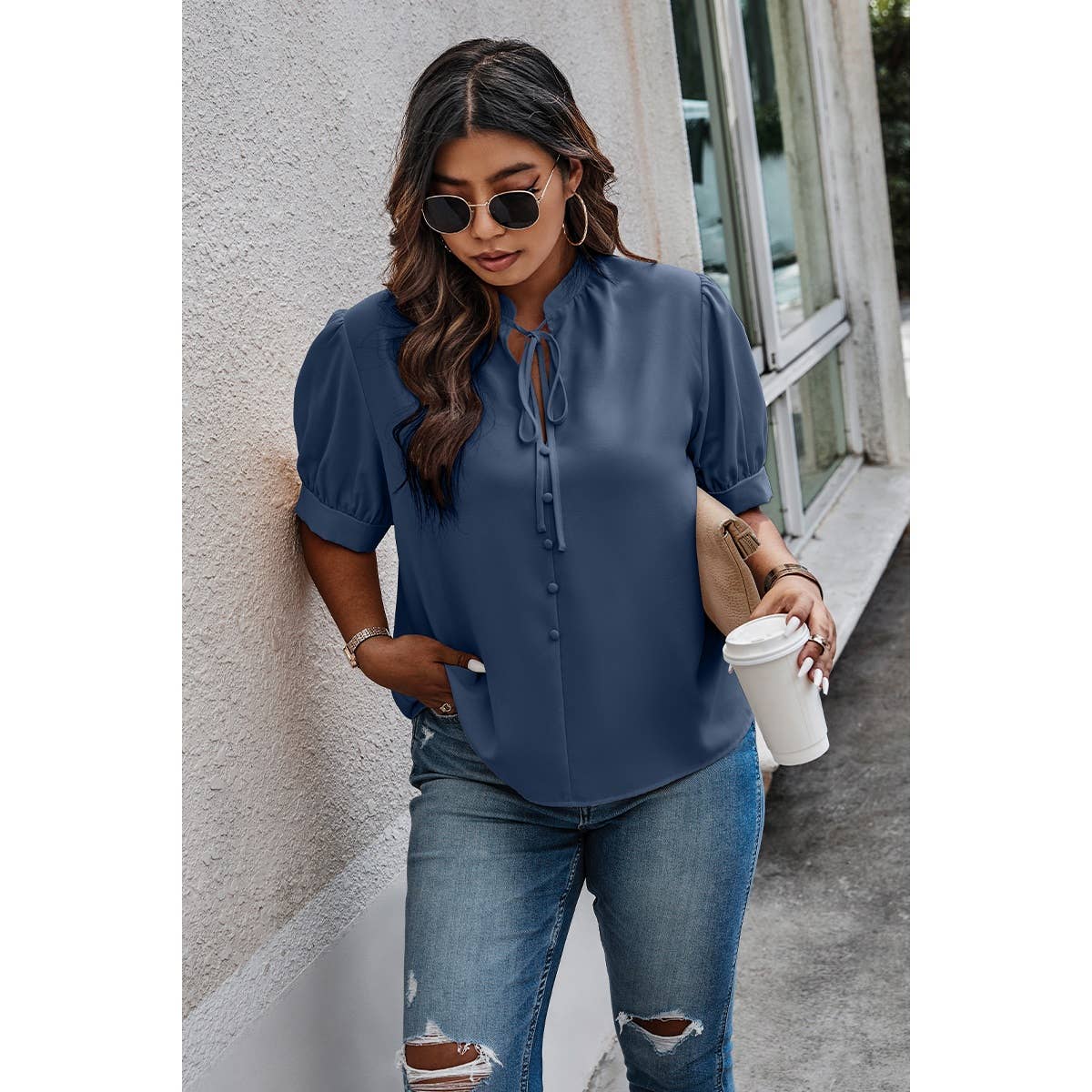 Slate Blue Plus Top FINAL SALE