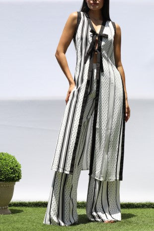 Black Polka Dot Set - LONG VEST ONLY