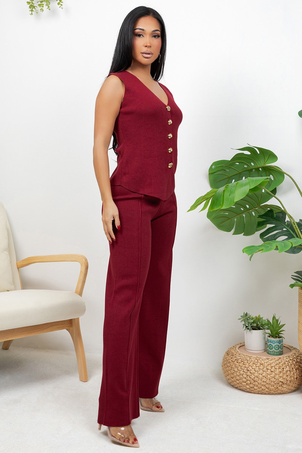 Red Gold Button Set - VEST ONLY