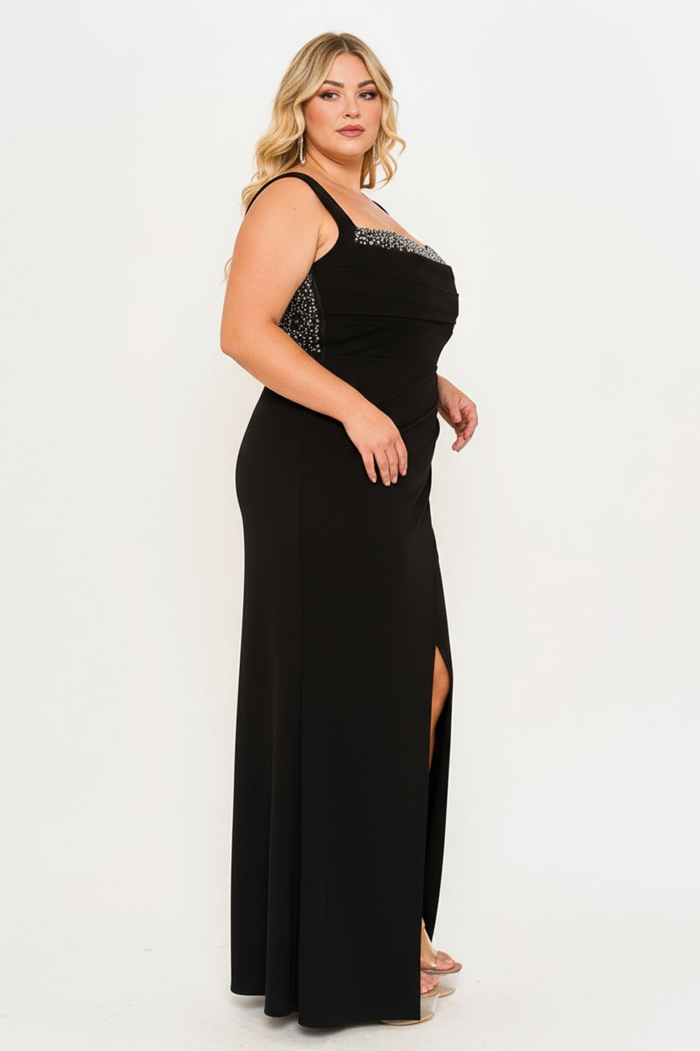 Plus Rhinestone Embellished Formal