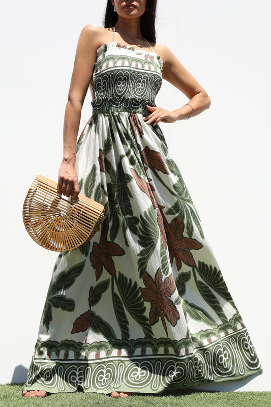 Smocked Top Woven Maxi