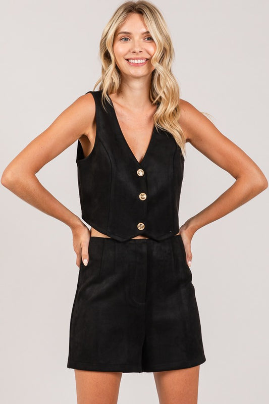 Black Suede Vest