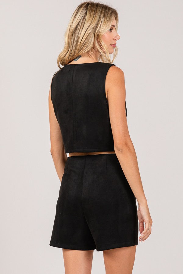 Black Suede Vest