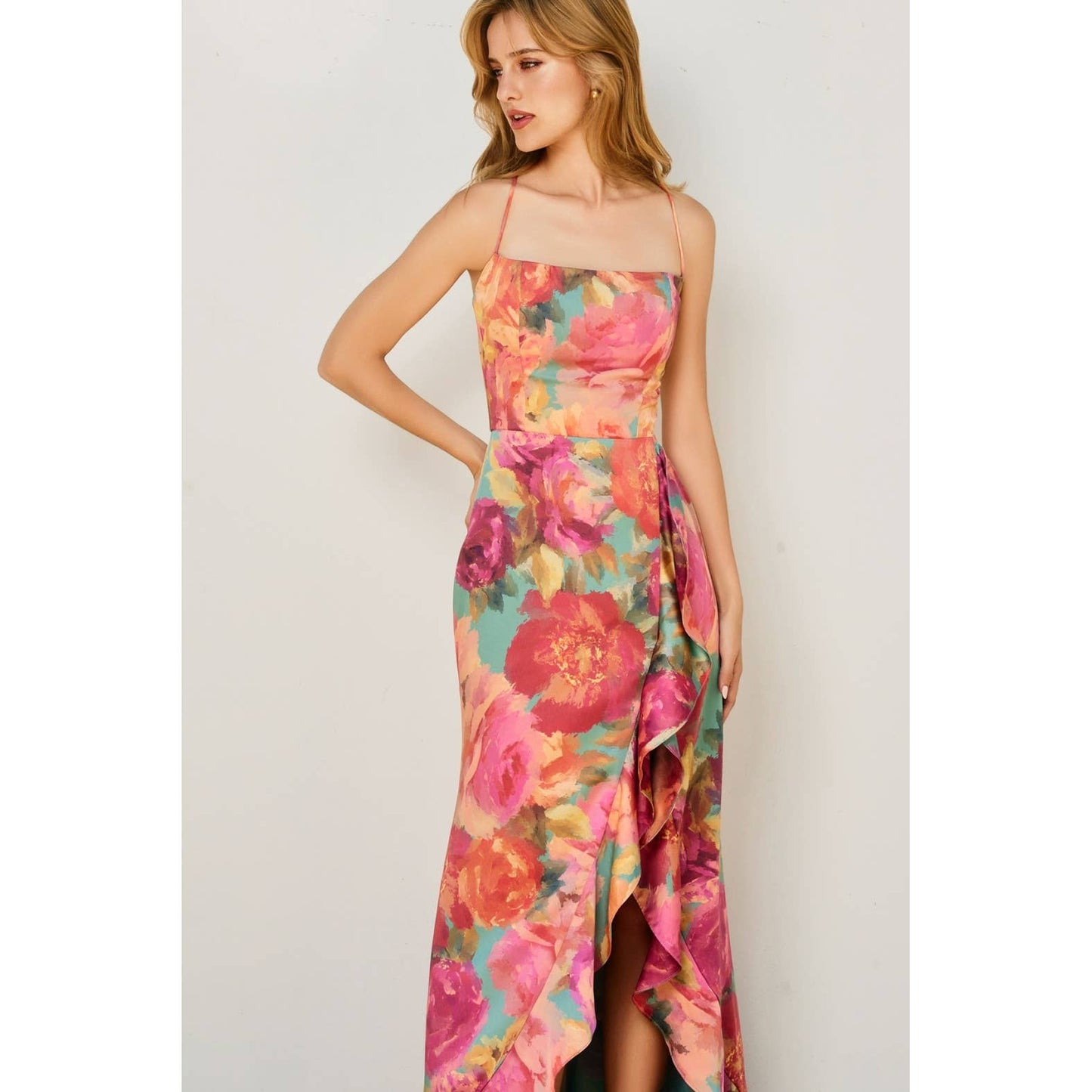 Floral Ruffled Maxi Dress